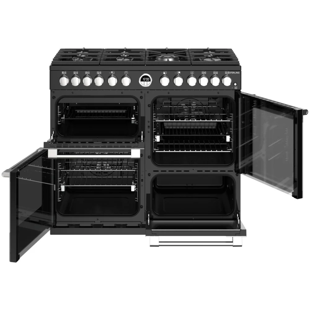 Stoves Sterling S1000DF MK22 - Black 100cm Dual Fuel Range Cooker - 183L Quad Oven - A Energy - Image 5