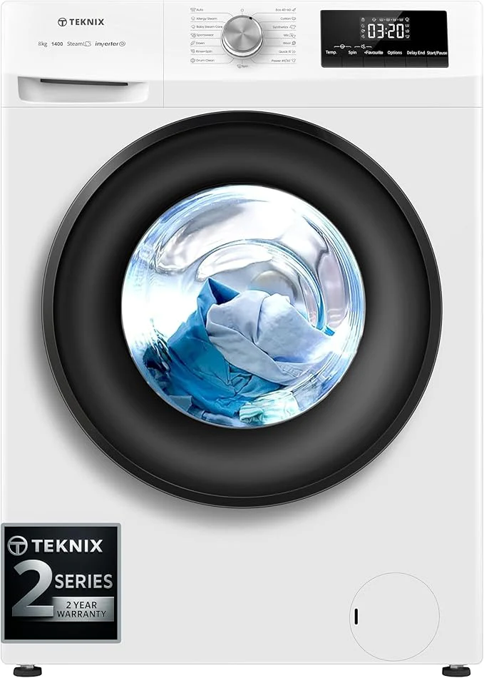 Teknix TK2W814HW - White 8KG Washing Machine - 1400 RPM - A energy
