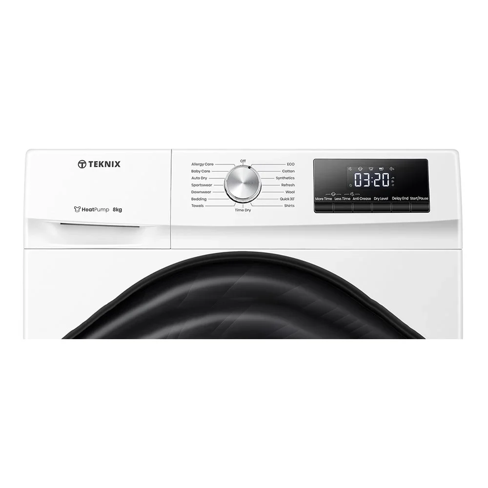 Teknix TKHP8HW - White 8KG Heat Pump Tumble Dryer - E Energy - Image 4