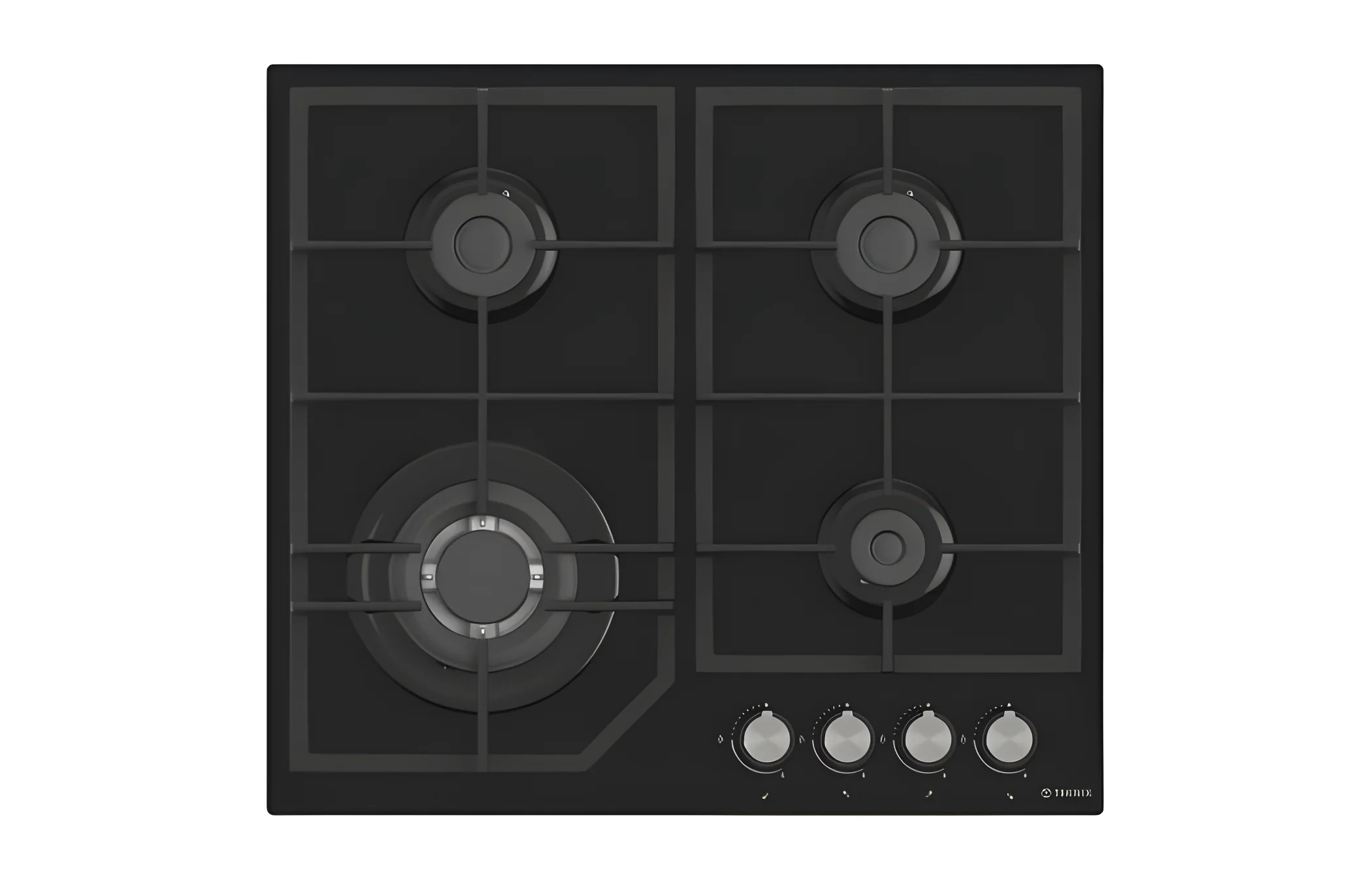 Teknix BITK260GHB - Black Glass 60cm Gas Hob - 4 Burners - 2 Year Warranty