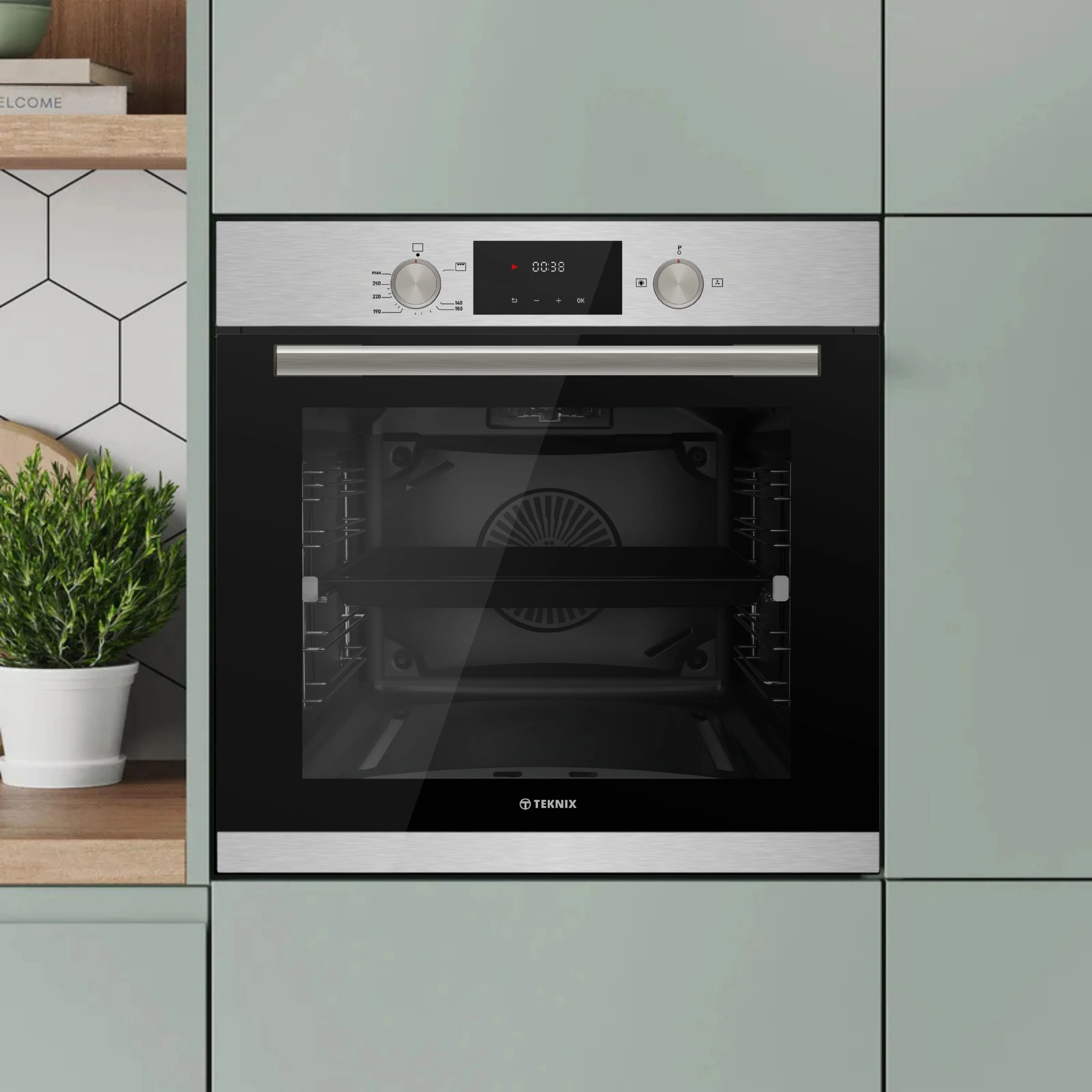 Teknix BITK264GSX - Stainless Steel Single Oven - Gas -LPG convertible - 69L - A Energy - Image 2