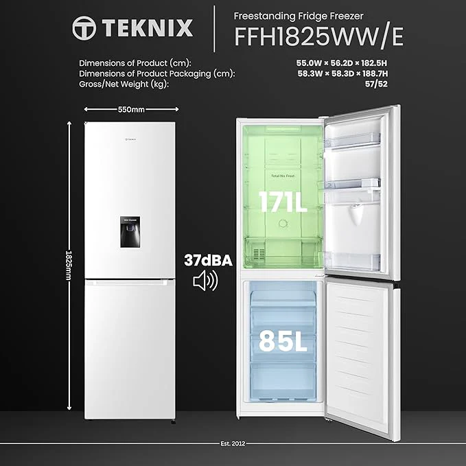 Teknix FFH1825WW/E - White Freestanding 50/50 Frost Free Fridge Freezer - E energy - Image 6