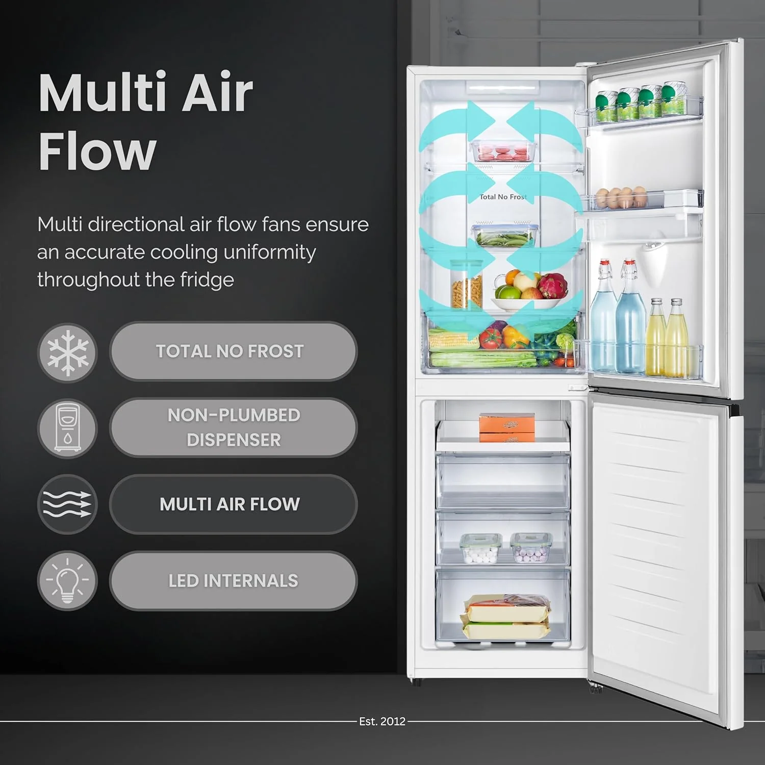 Teknix FFH1825WW/E - White Freestanding 50/50 Frost Free Fridge Freezer - E energy - Image 7