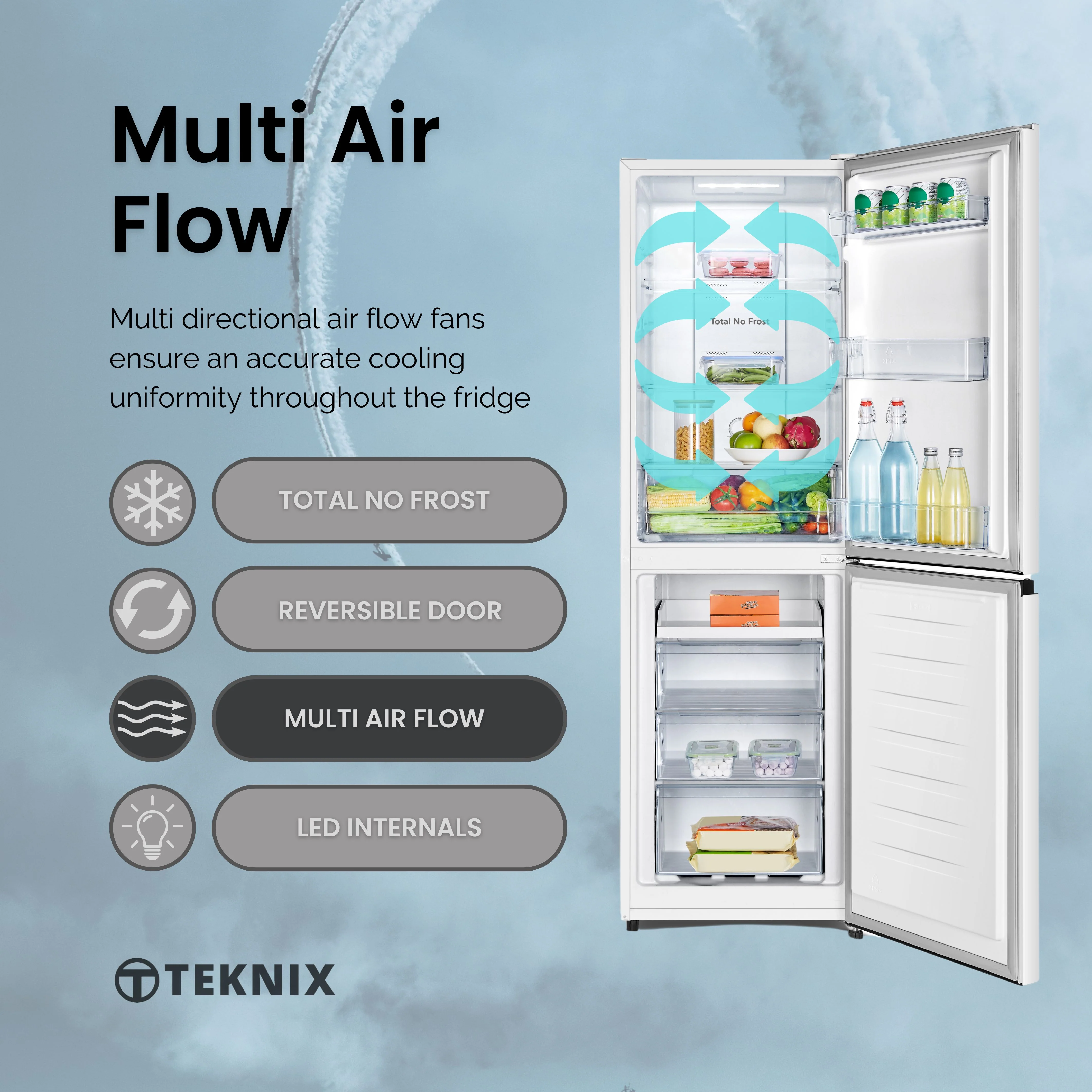 Teknix FFPH1825PW/E - White 50/50 Fridge Freezer - E energy - Image 10