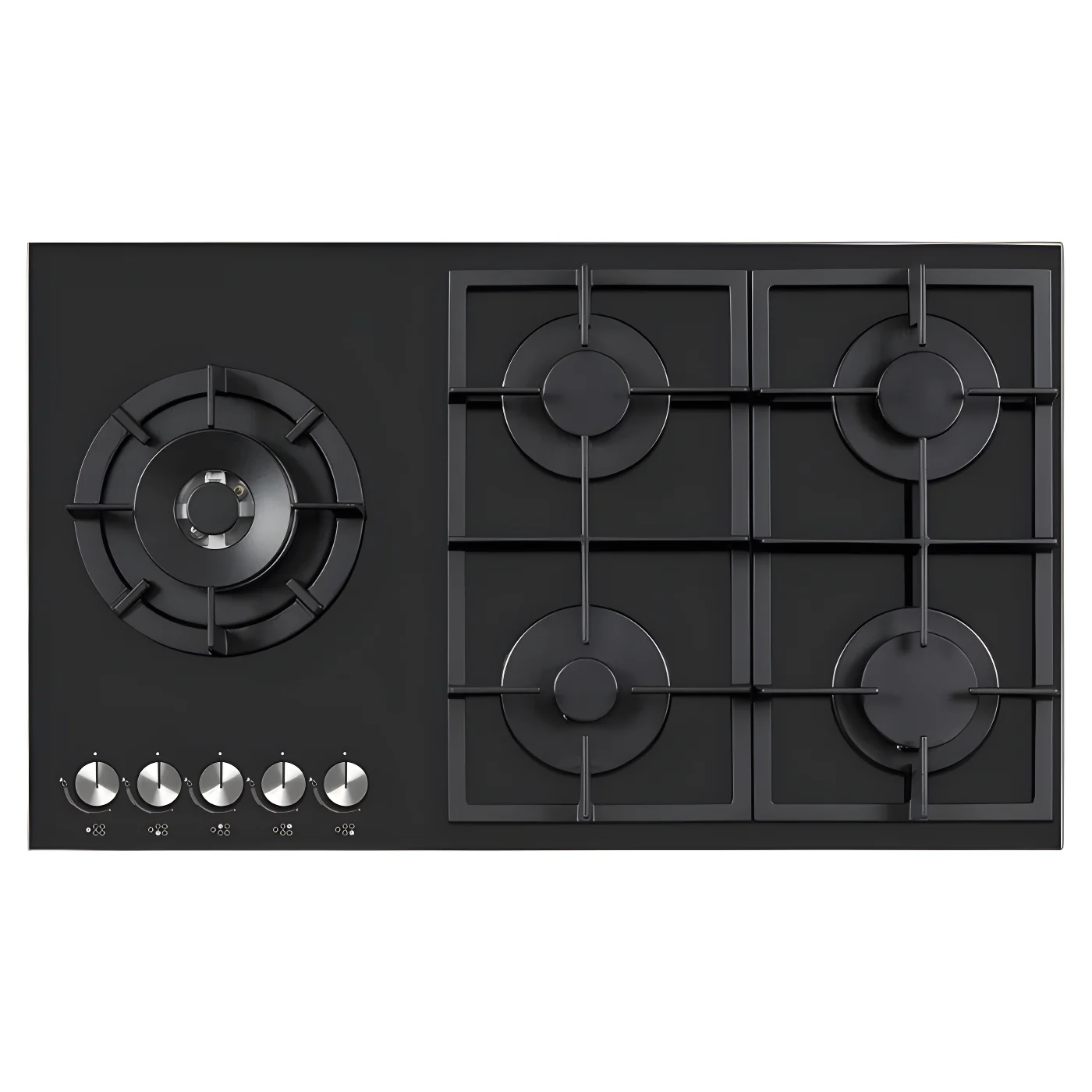Teknix SCGH945BG - Black 90cm Gas Hob - 5 Burners - A Energy