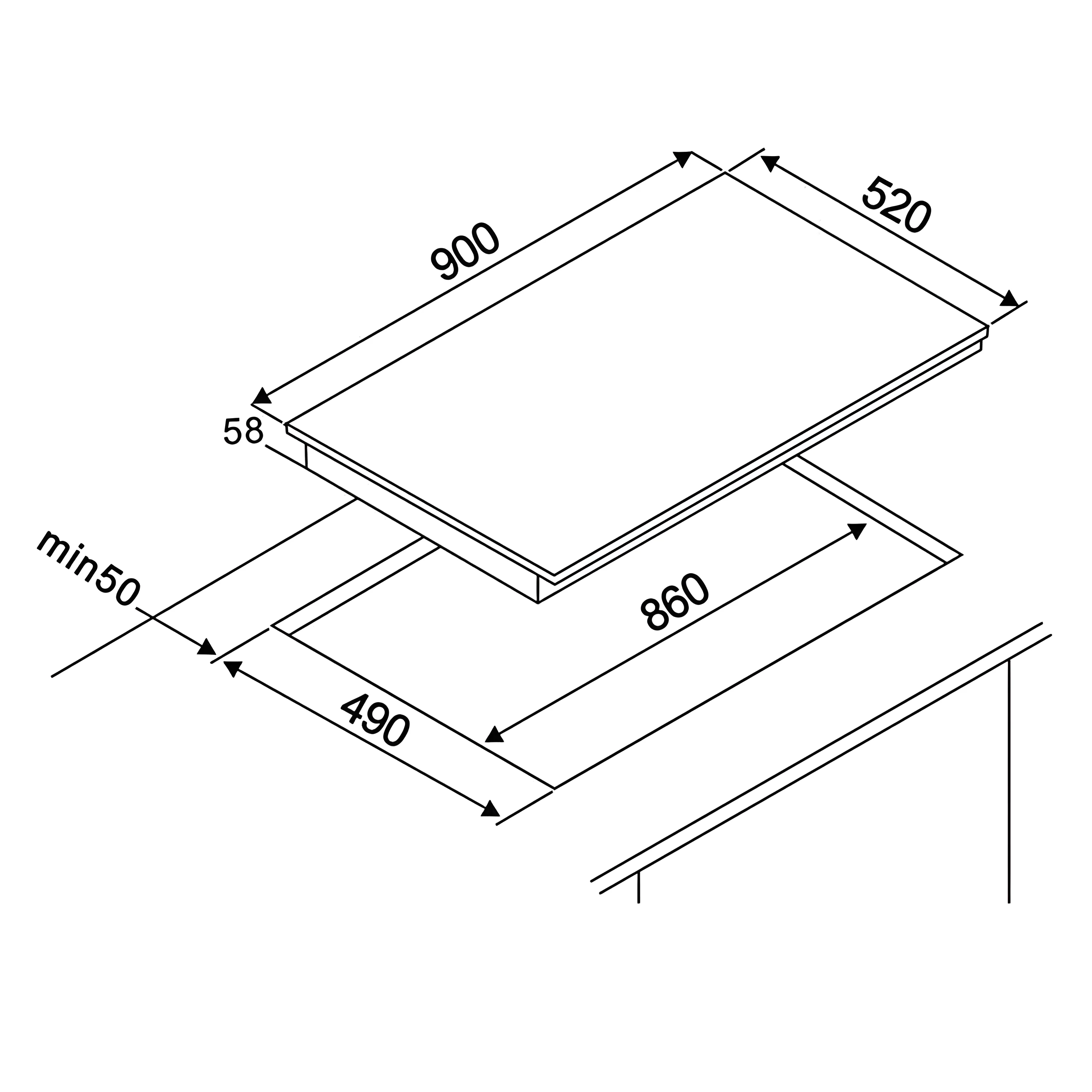 Teknix SCIH90SW - Black 6 Zone Induction Hob - Image 9
