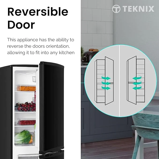 Teknix STF1725B - Black Fridge Freezer - 55cm Width - E Energy Rating - Image 10