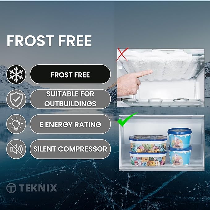 Teknix TFF1715B - Black Freestanding Tall Freezer - 204L Frost Free - E Energy - Image 7