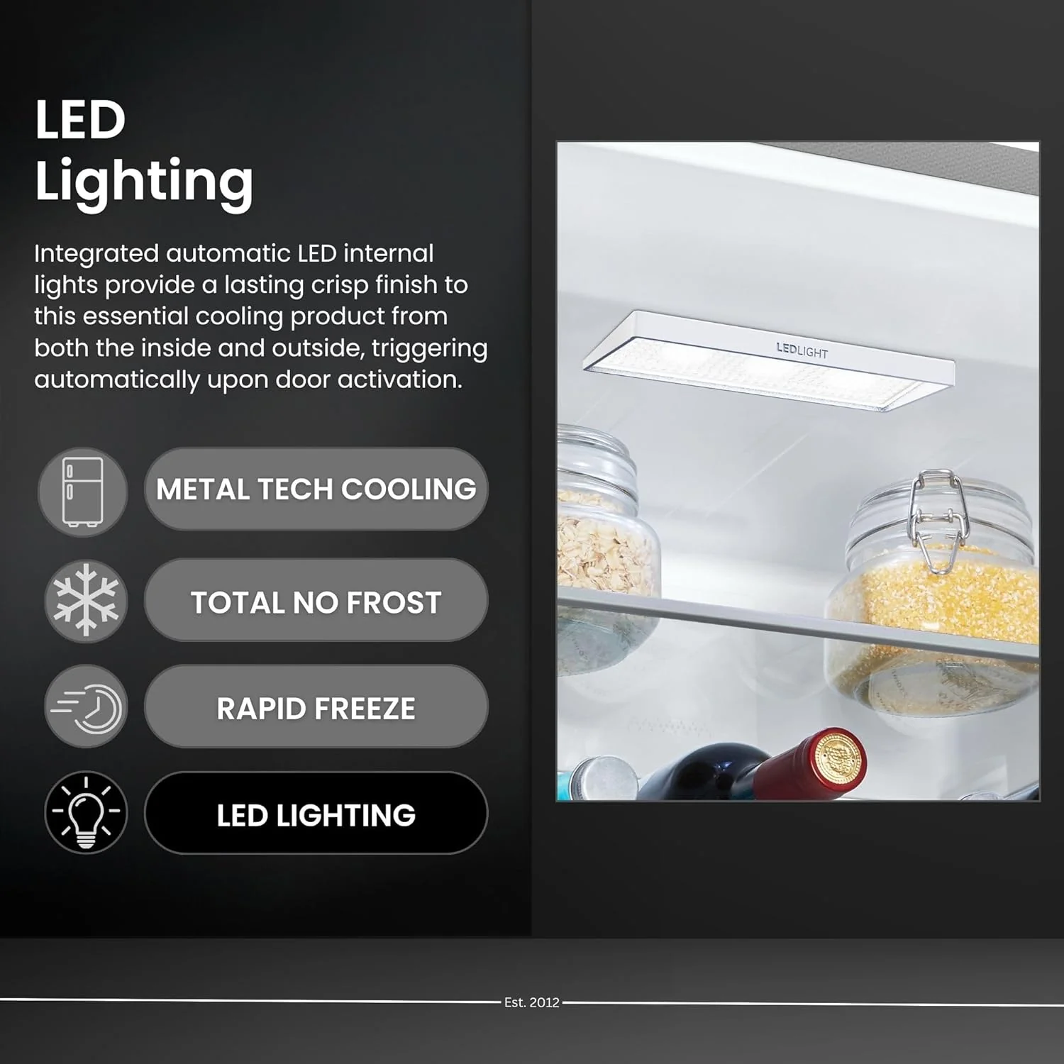 Teknix TH60TNFBIX - Black Steel 274L Tall Freezer - Garage Safe - Frost Free - E Energy Rating - Image 4