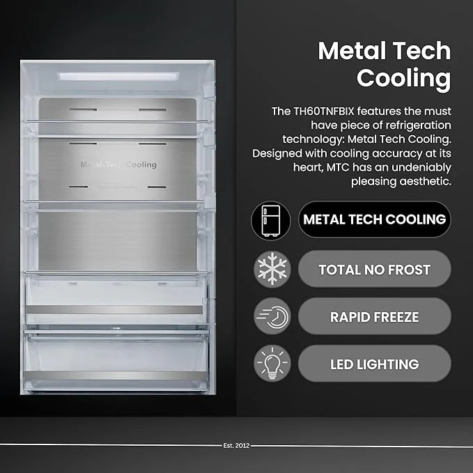 Teknix TH60TNFBIX - Black Steel 274L Tall Freezer - Garage Safe - Frost Free - E Energy Rating - Image 5