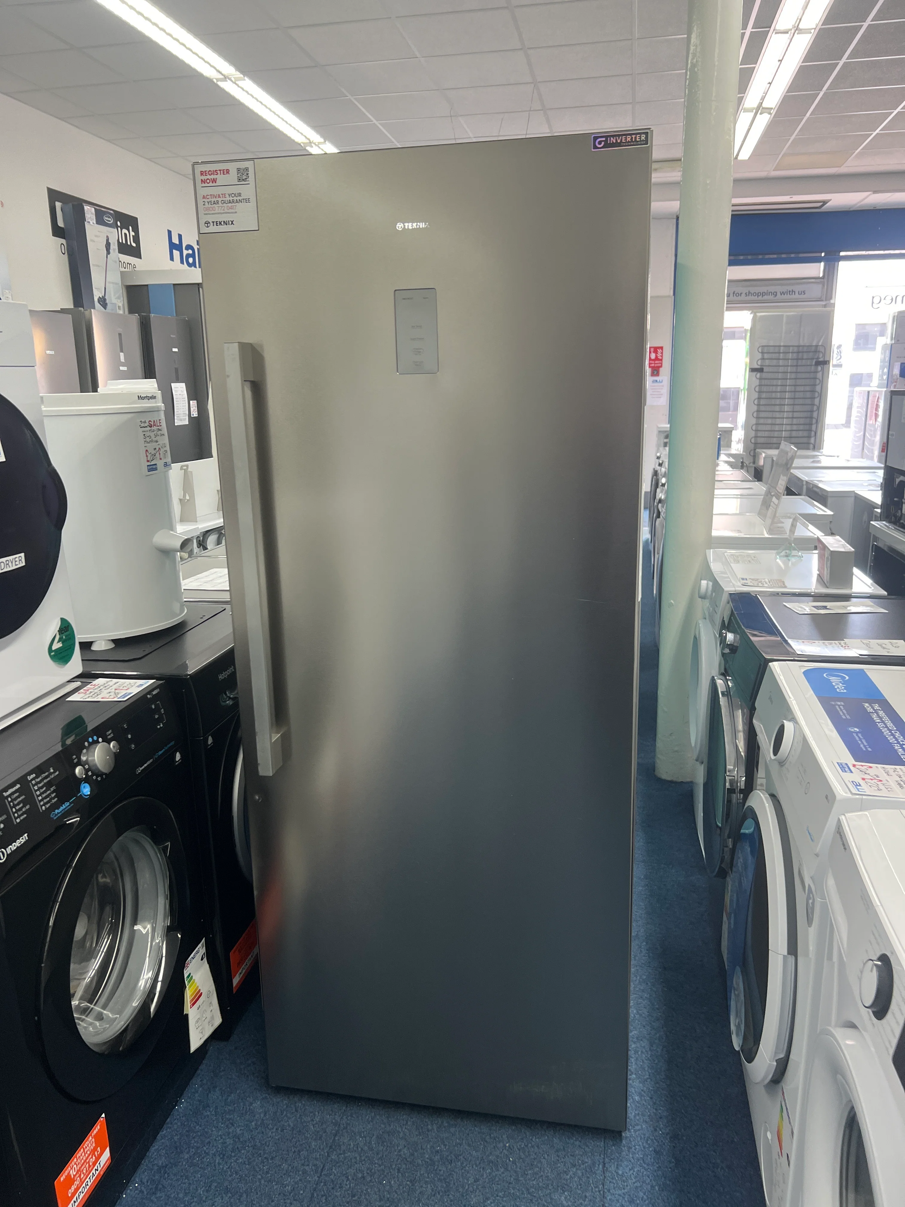 Teknix TH70HNFX - Stainless steel Freestanding Hybrid Frost Free Fridge / Freezer - E energy CAN ALSO BE USED AS A LARDER FRIDGE OR FROST FREE FREEZER - Unboxed