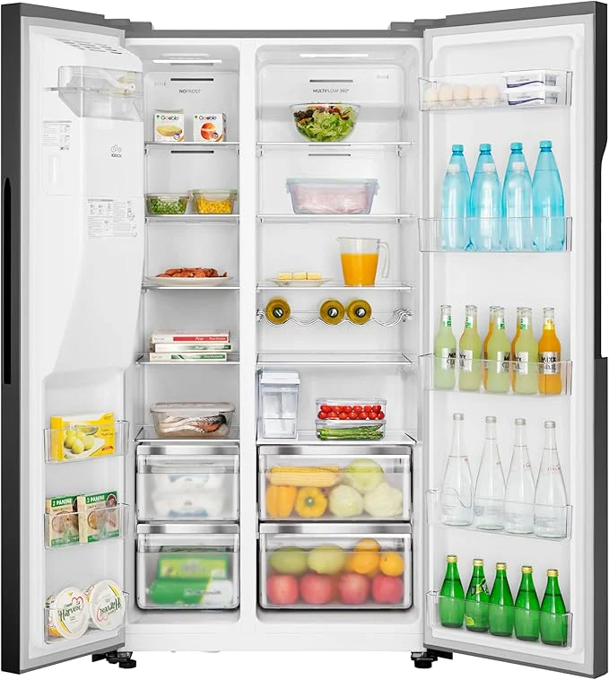 Teknix THSBS1791INBIX - Black American Fridge Freezer - Non-plumbed - E energy - Image 2