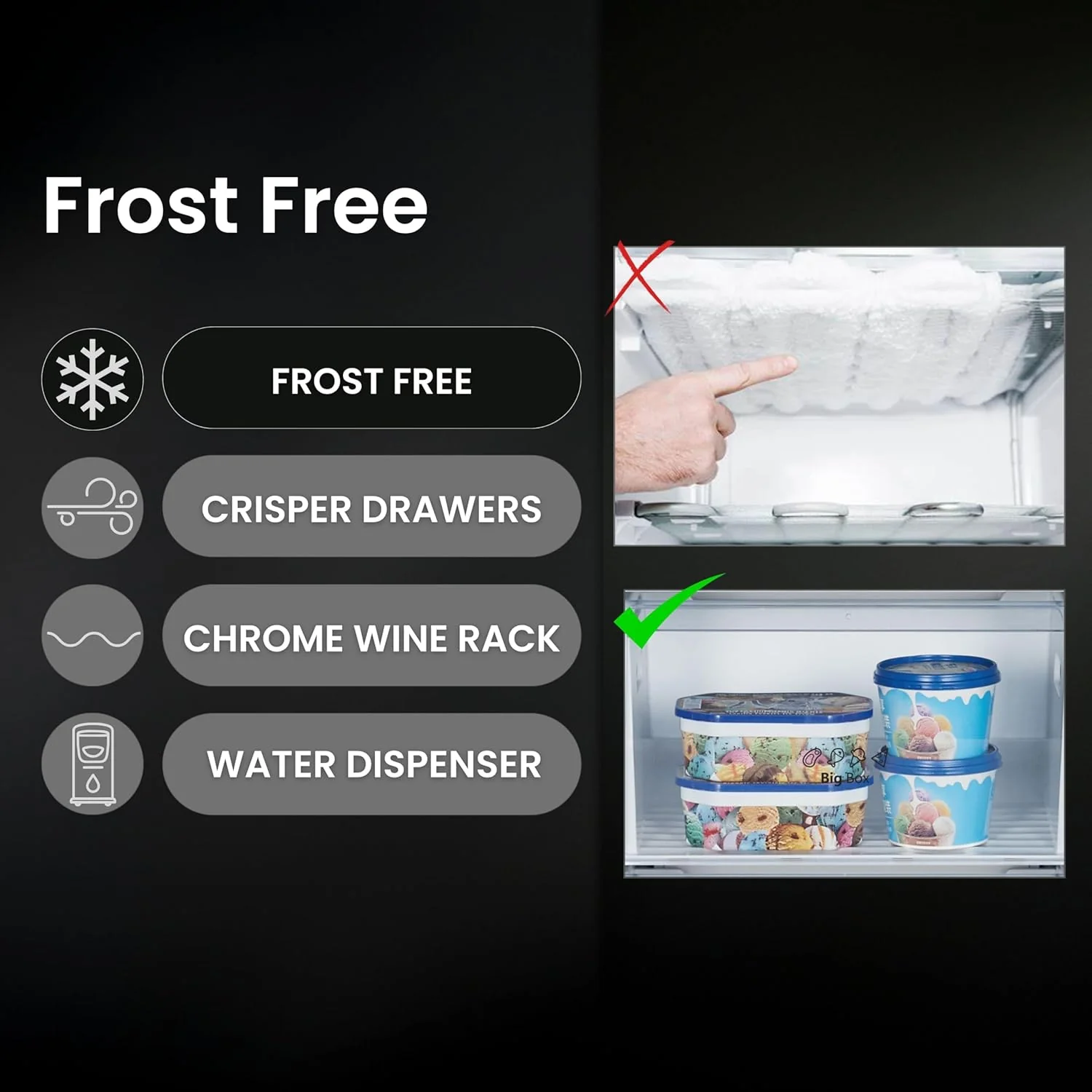 Teknix THSBS1791INX - Silver American Frost Free Fridge Freezer - E energy - Image 5