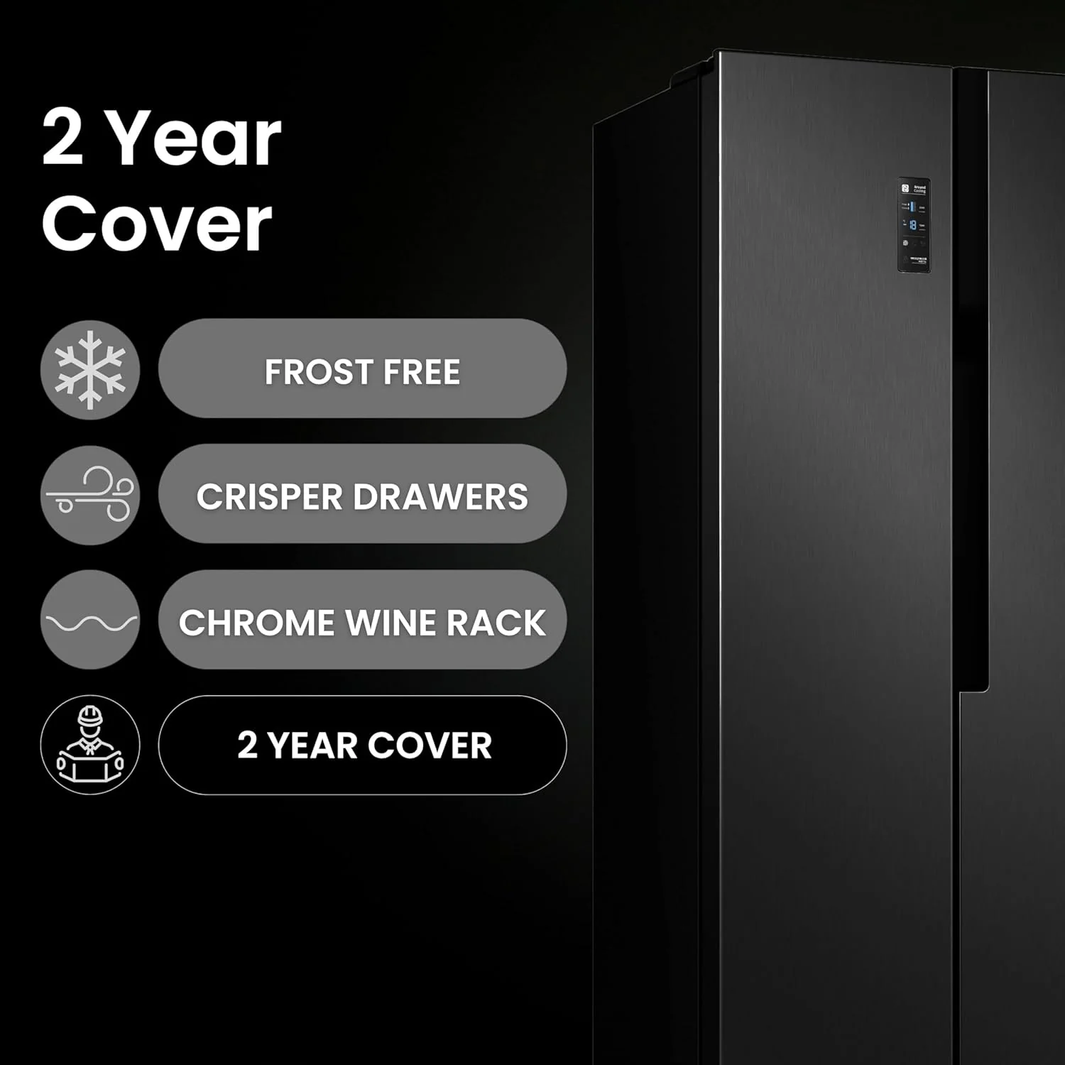 Teknix THSBS1791PBIX - Black American Frost Free Fridge Freezer - E energy - Image 9