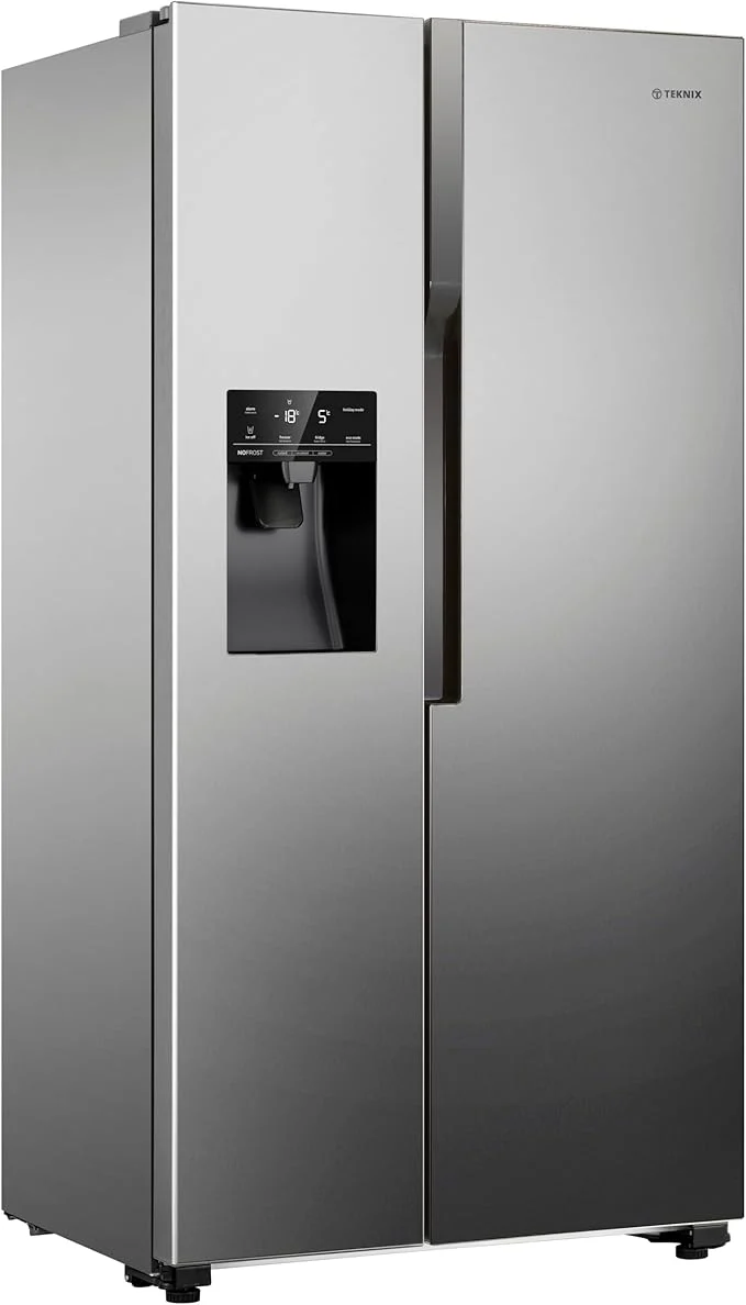 Teknix THSBS1791PLUX Stainless Steel 2 Door Side by Side Fridge Freezer - E rated Plumbed ice+water - Image 3