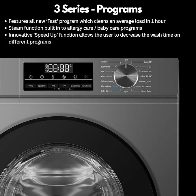 Teknix TK3W1014XS - Graphite 10KG Washing Machine - 1400 RPM - A energy - Image 4