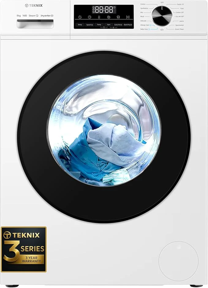 Teknix TK3W814XW - White 8KG Washing Machine - 1400 RPM - A energy