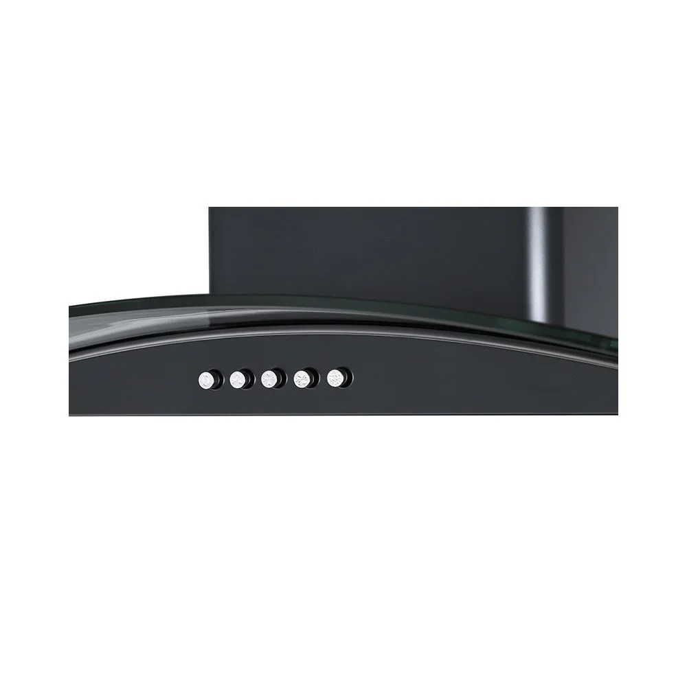 Teknix TKCGH26B - Black Curved Glass Extractor Hood - 60cm - A energy - Image 3