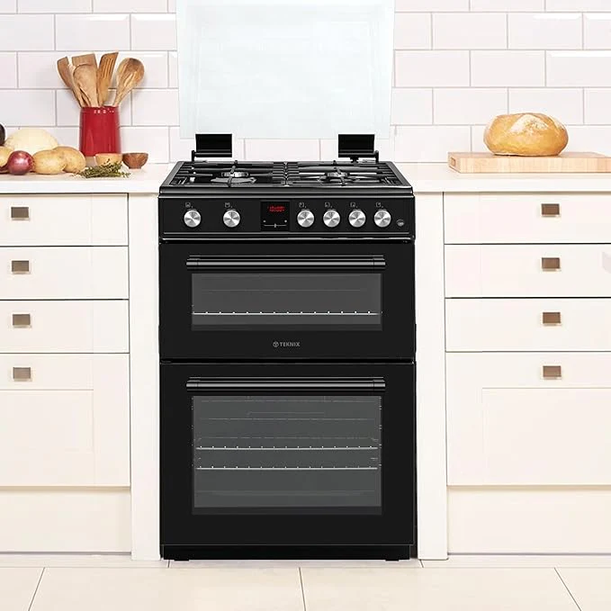 Teknix TKGD60B - Black Double Oven Gas Cooker - 60cm - Energy Rating A - Image 3