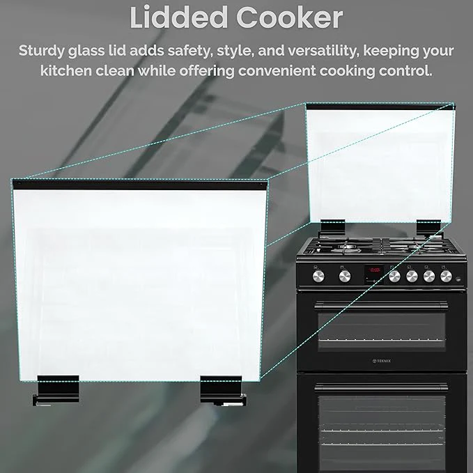 Teknix TKGD60B - Black Double Oven Gas Cooker - 60cm - Energy Rating A - Image 4