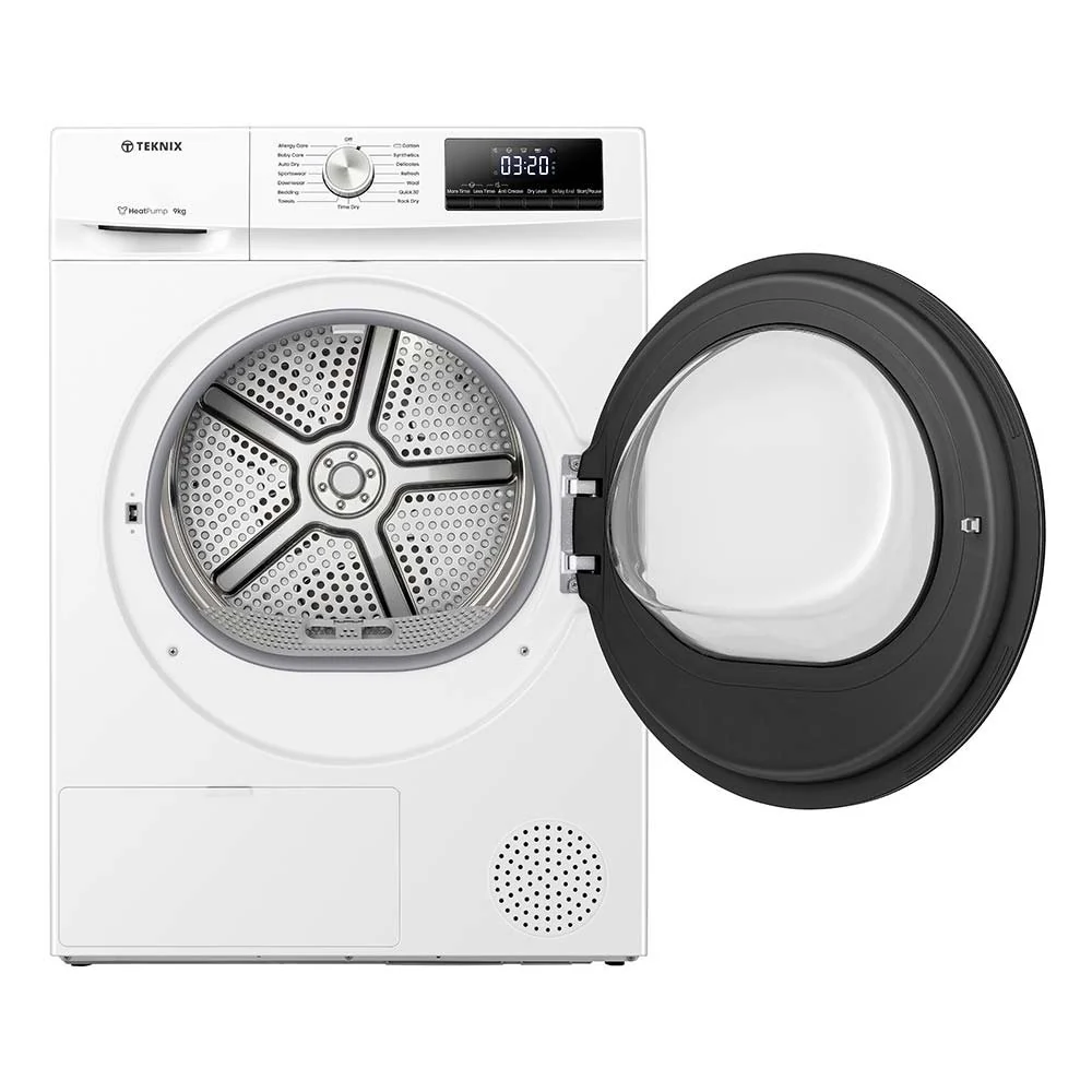 Teknix TKHP9HW - White 9KG Heat Pump Condenser Dryer - E energy - Image 2