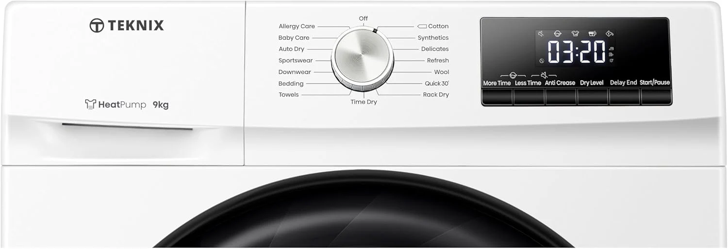 Teknix TKHP9HW - White 9KG Heat Pump Condenser Dryer - E energy - Image 5