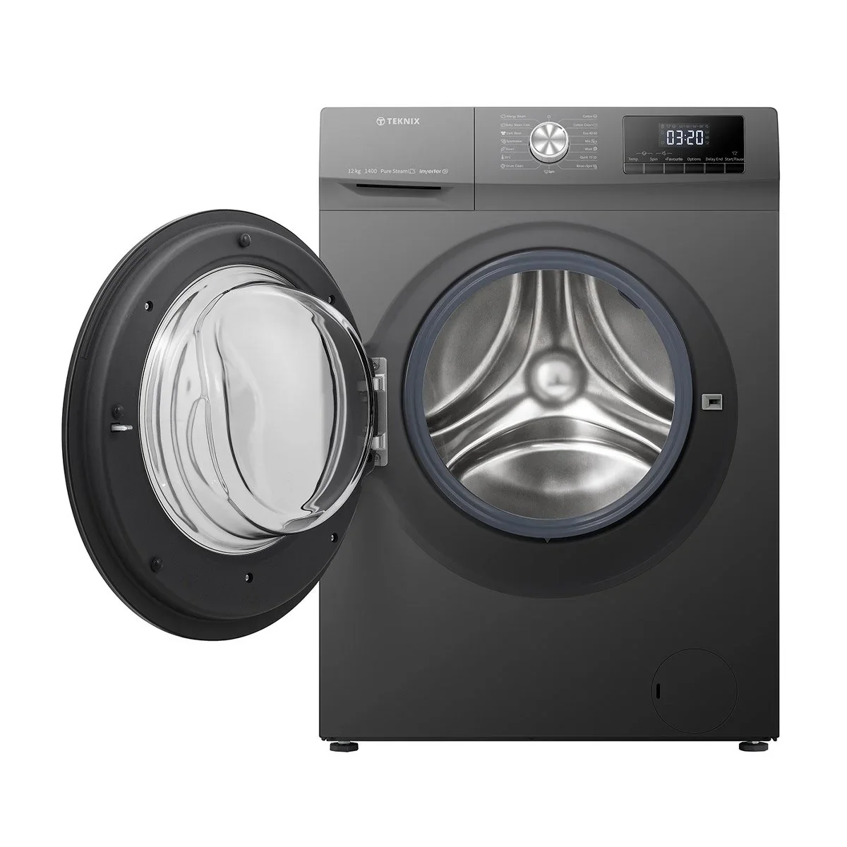 Teknix TKW12142HS - Silver Freestanding 12KG Washing Machine - 1400 RPM - A energy - Image 4