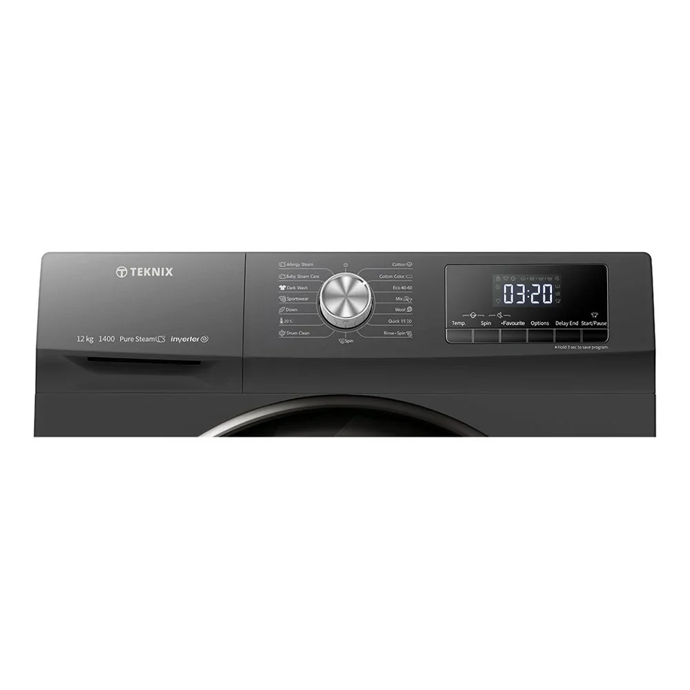 Teknix TKW12142HS - Silver Freestanding 12KG Washing Machine - 1400 RPM - A energy - Image 5
