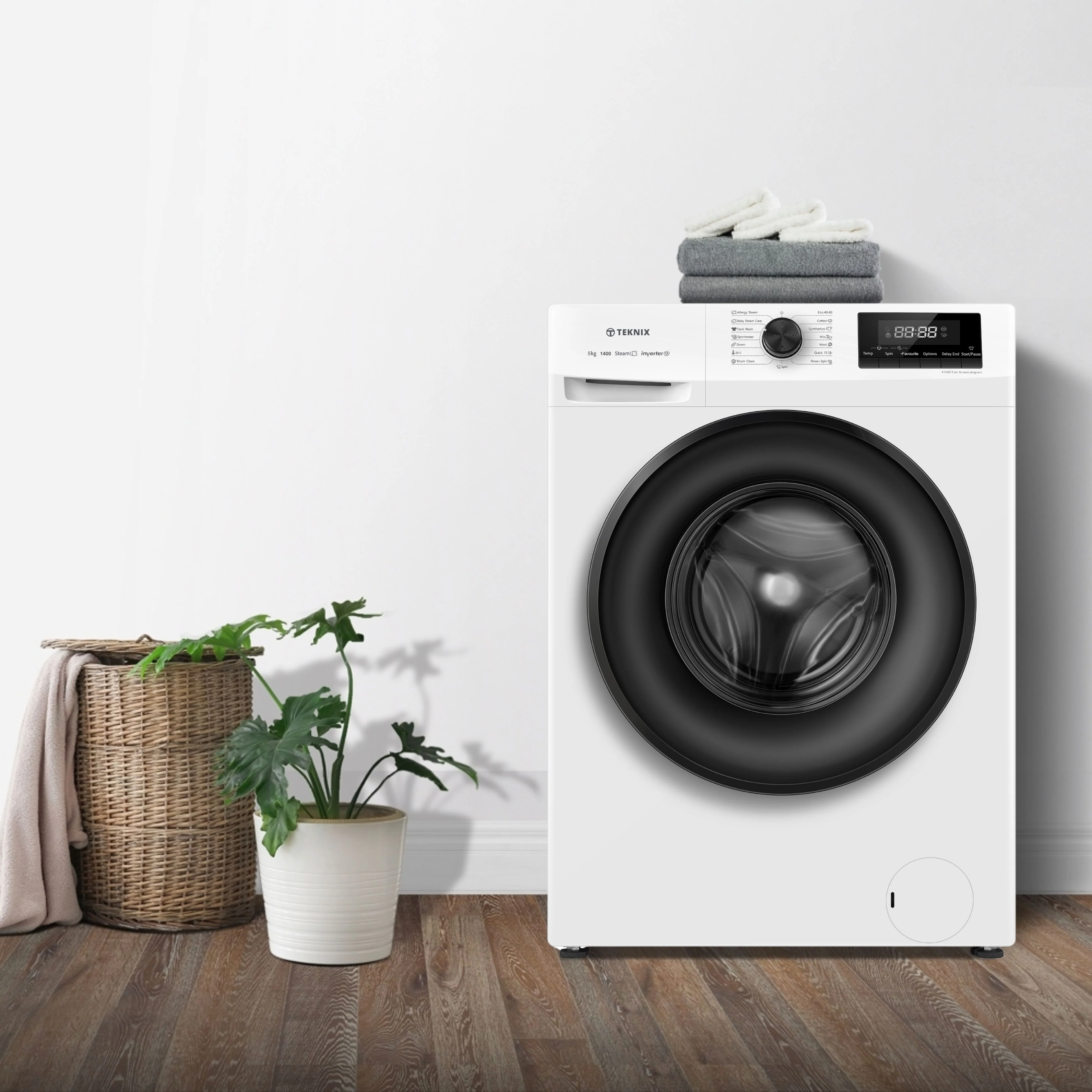 Teknix TKW8142HW - White Freestanding 8KG Washing Machine - 1400 RPM - A energy - Image 5