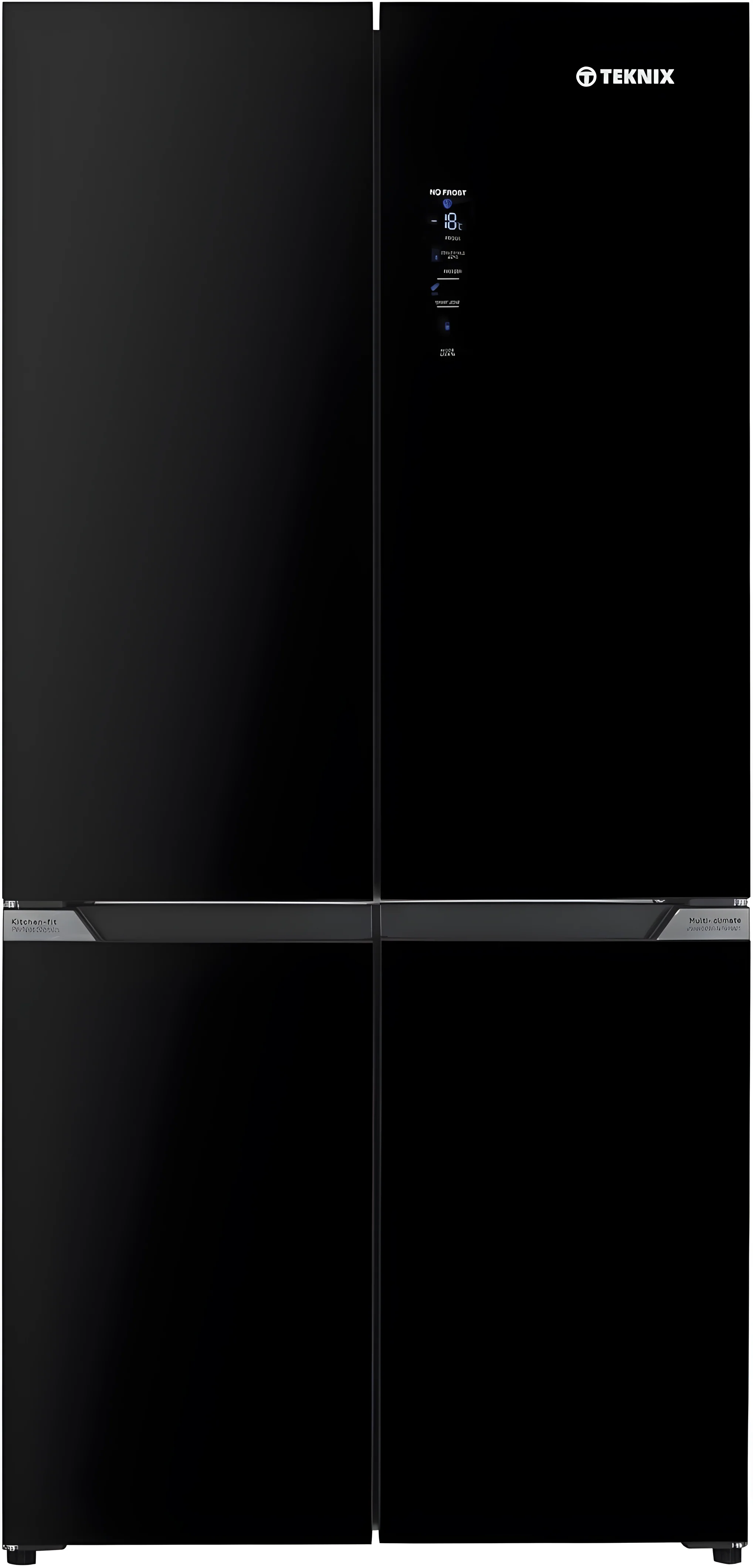 Teknix TMD19091SIBI - Dark Inox American Fridge Freezer - 503L Capacity - E Energy Rating