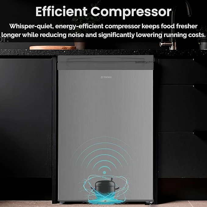 Teknix UC55F5S - Silver Undercounter Freezer - Garage Safe - 91 Litres - E Energy - Image 5