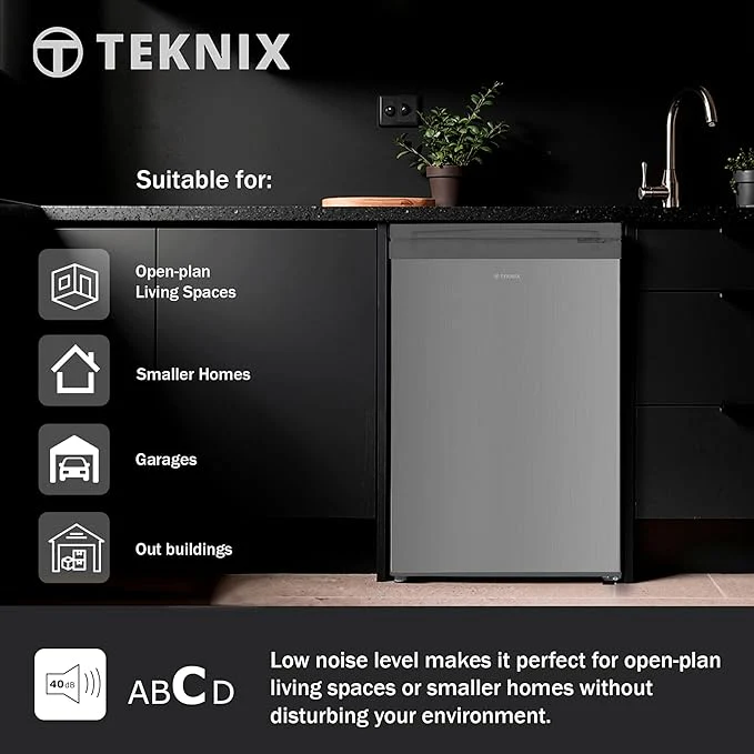 Teknix UC55F5S - Silver Undercounter Freezer - Garage Safe - 91 Litres - E Energy - Image 6