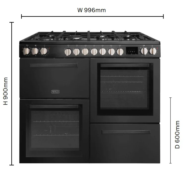 Tesla T100MCDFRCB - 100cm Multi Cavity Dual Fuel Range Cooker - Image 2
