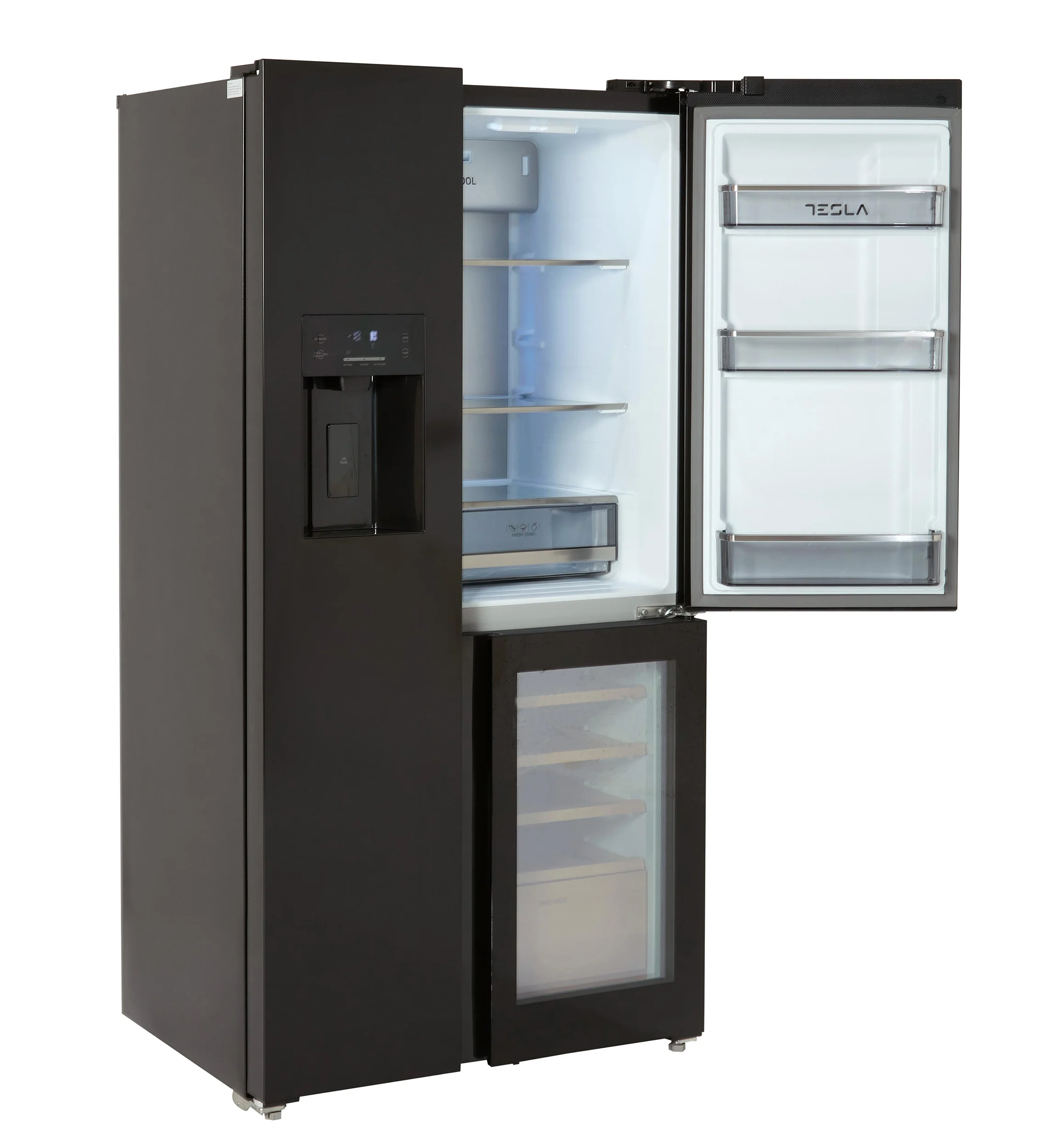 Tesla T530TDBG - Black American Fridge Freezer - 529L - E Energy Rating - Image 4