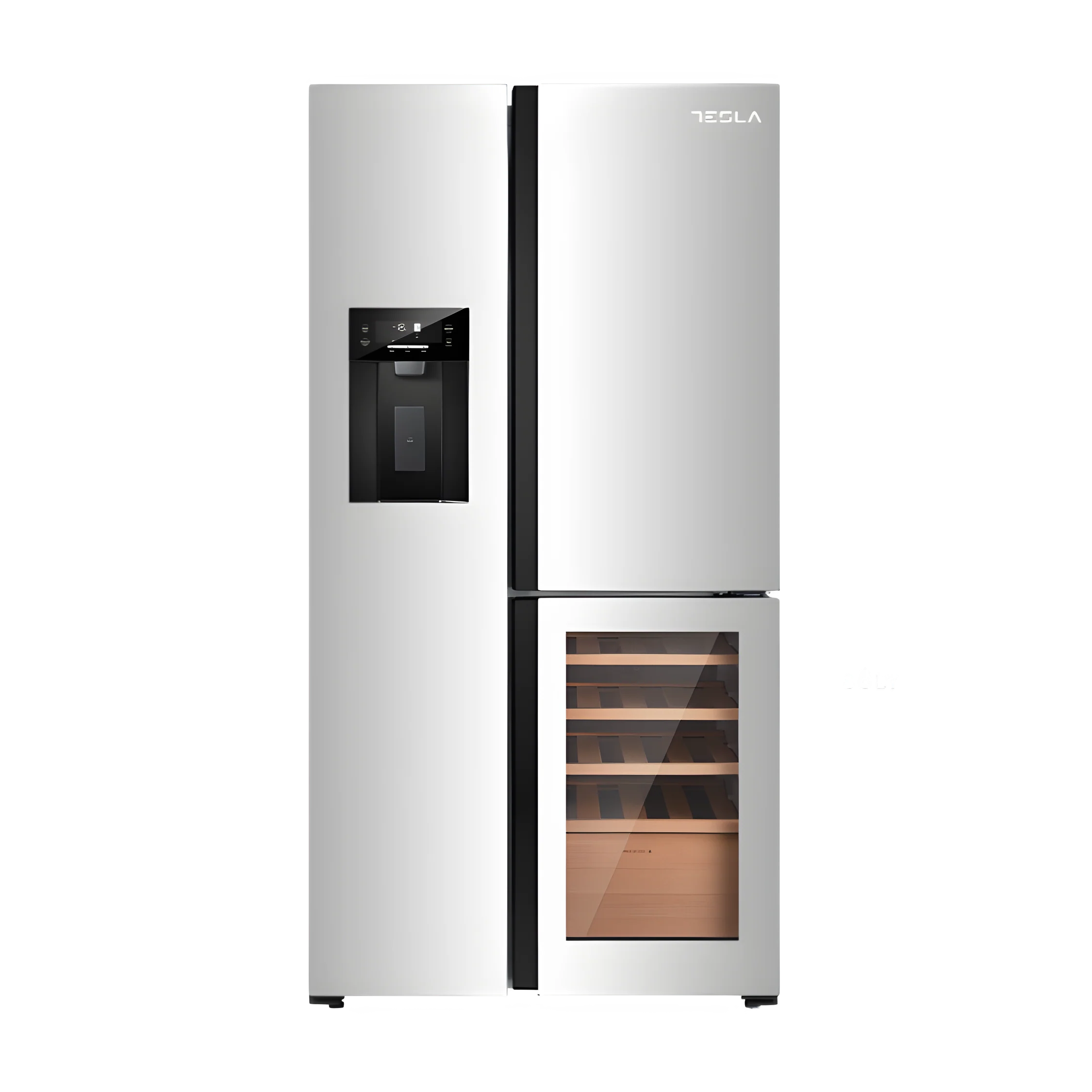 Tesla T530TDXG - Stainless Steel American Fridge Freezer - 529L - E Energy Rating