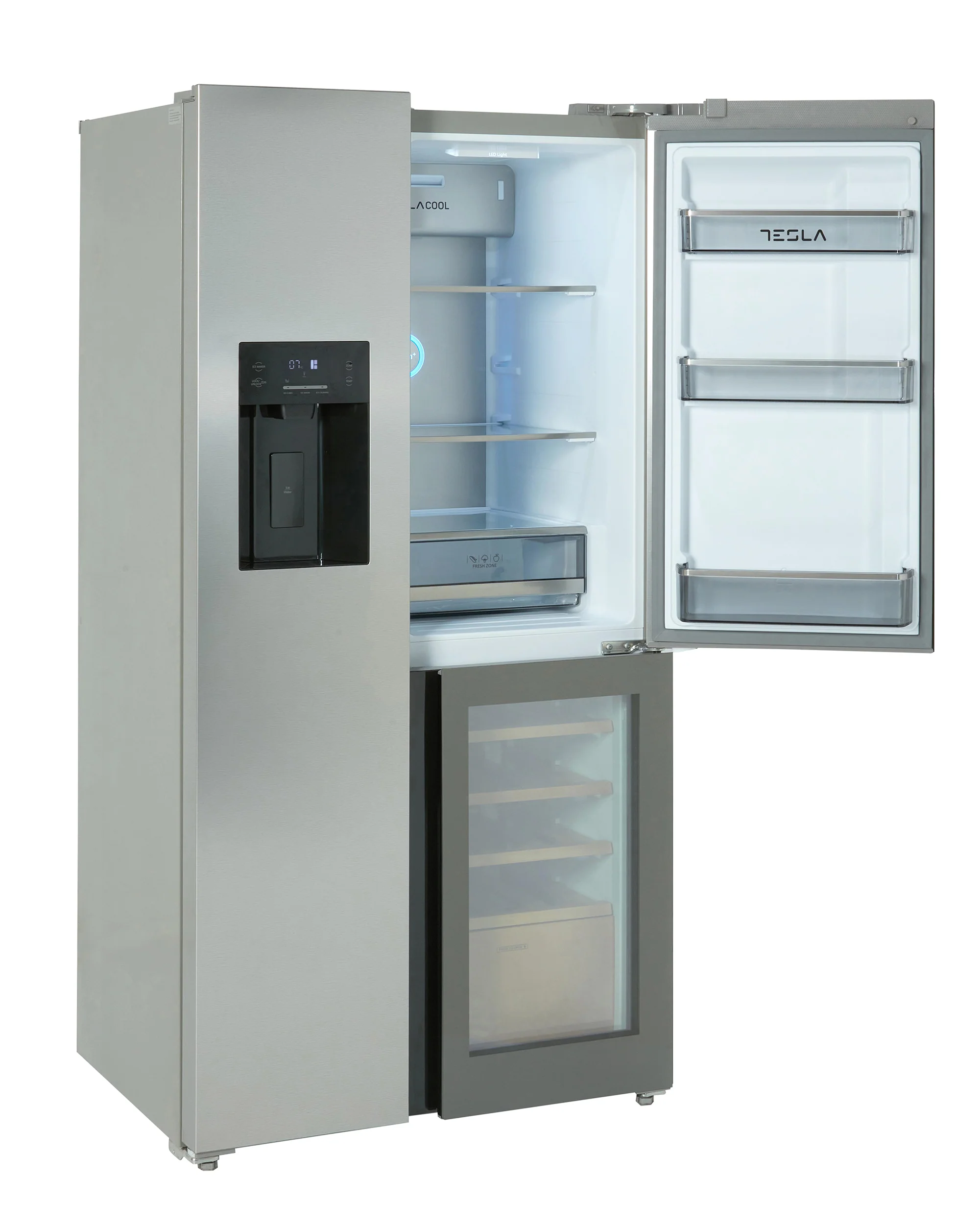 Tesla T530TDXG - Stainless Steel American Fridge Freezer - 529L - E Energy Rating - Image 4