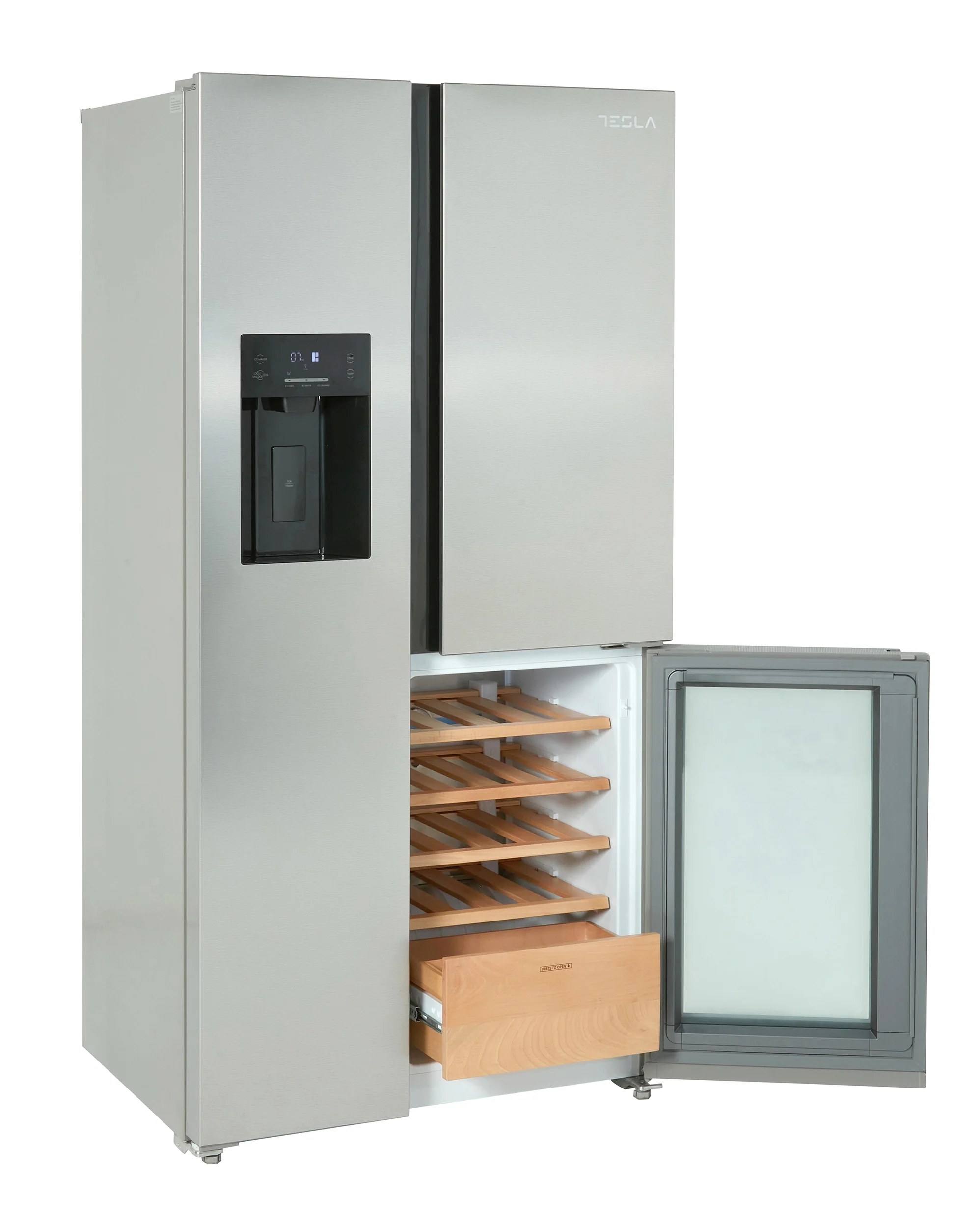 Tesla T530TDXG - Stainless Steel American Fridge Freezer - 529L - E Energy Rating - Image 6