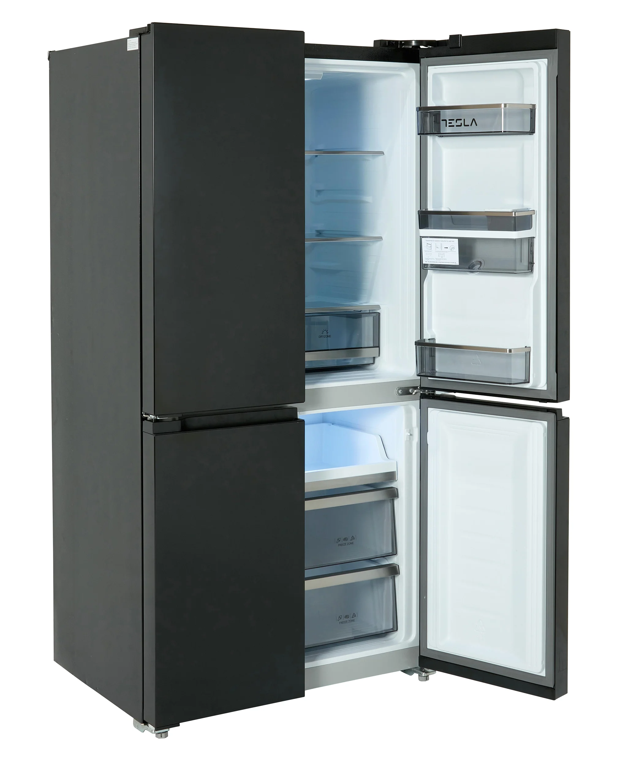 Tesla T560FDB - Black American Fridge Freezer - 560L - E Energy Rating - Image 4