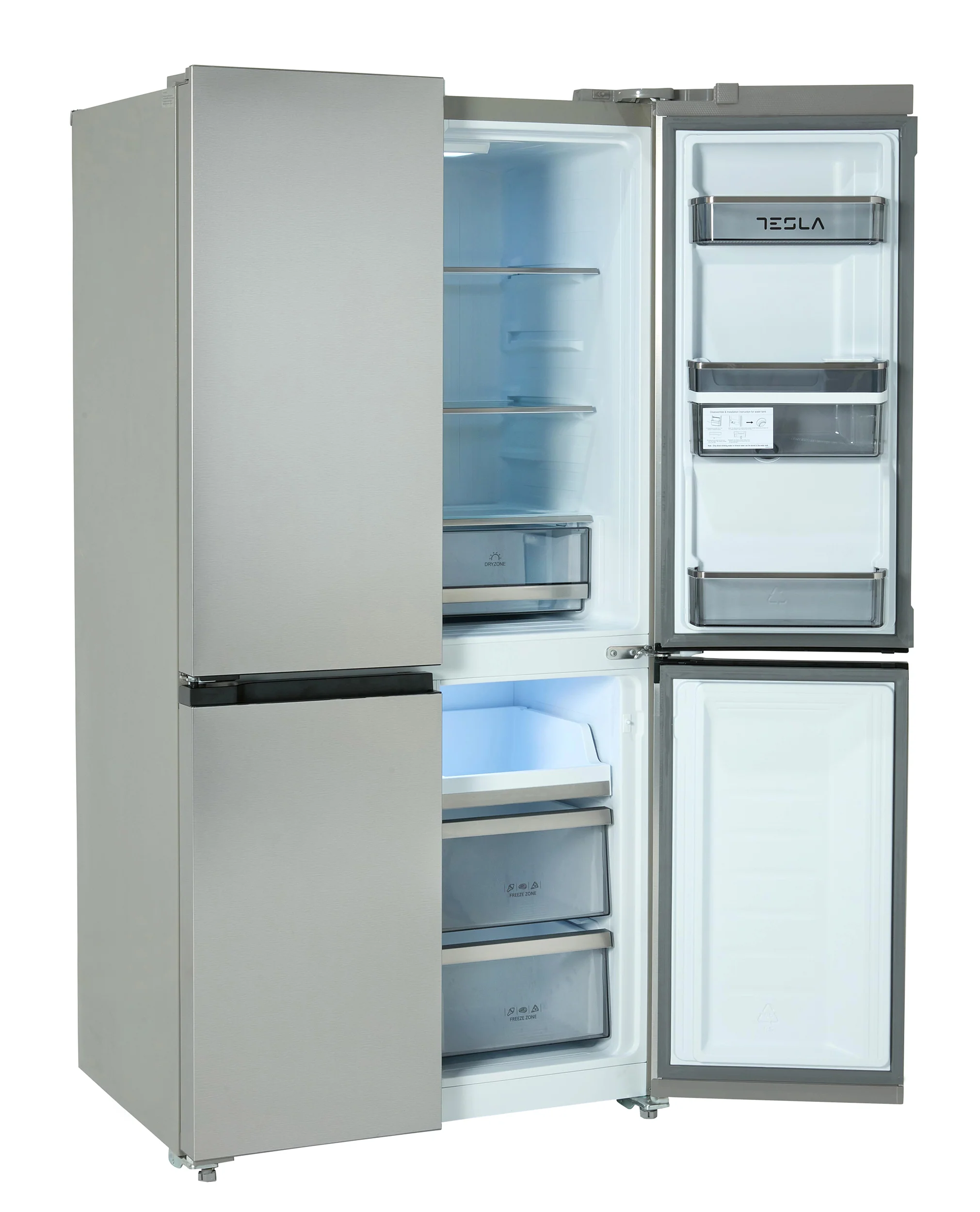Tesla T560FDX - Stainless Steel American Fridge Freezer - 560L - E Energy Rating - Image 4