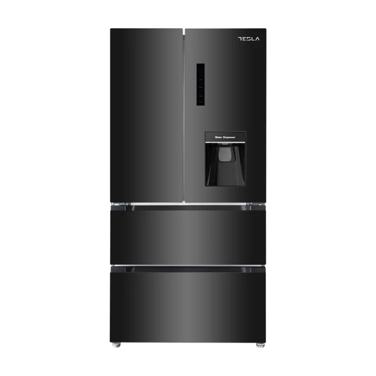 Tesla T571FRDB - Black American Fridge Freezer - 539L - E Energy Rating