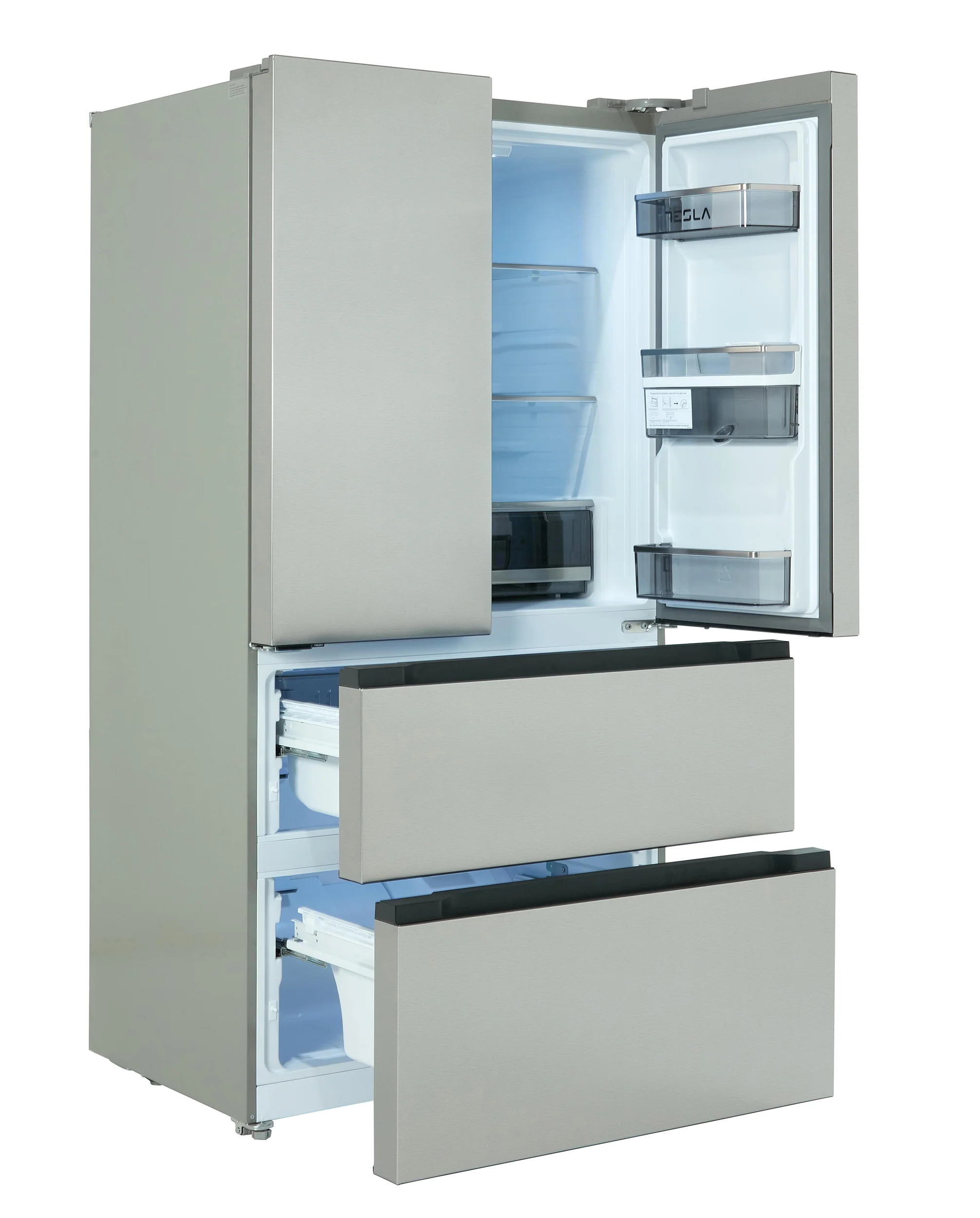Tesla T571FRDX - Stainless Steel American Fridge Freezer - 539L - E Energy Rating - Image 4
