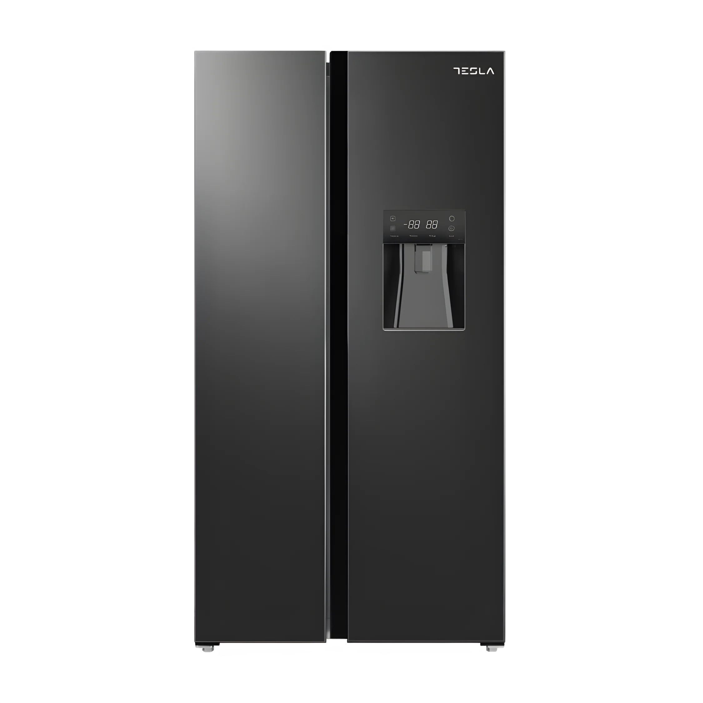 Tesla T582SBSB - Black American Fridge Freezer - 582L - E Energy Rating