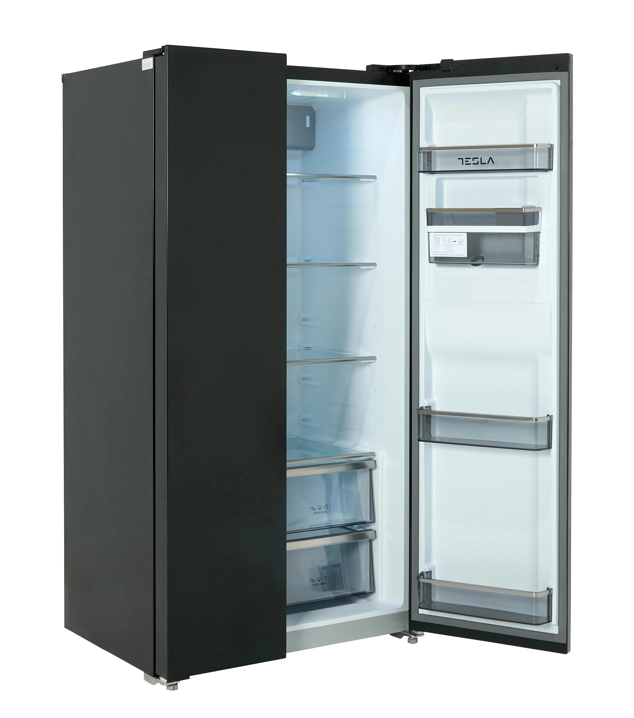 Tesla T582SBSB - Black American Fridge Freezer - 582L - E Energy Rating - Image 4