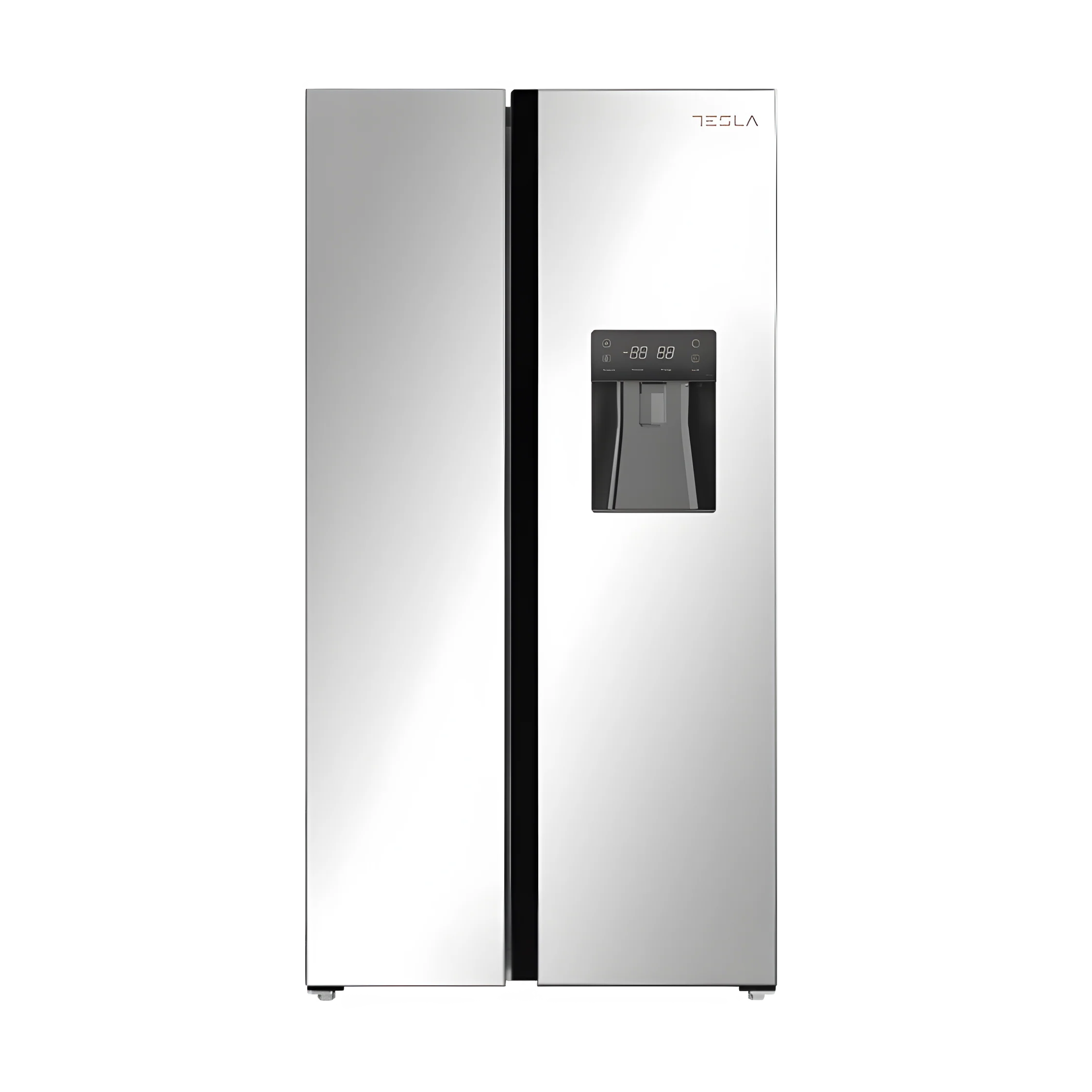 Tesla T582SBSX - Stainless Steel American Fridge Freezer - 582L - E Energy Rating