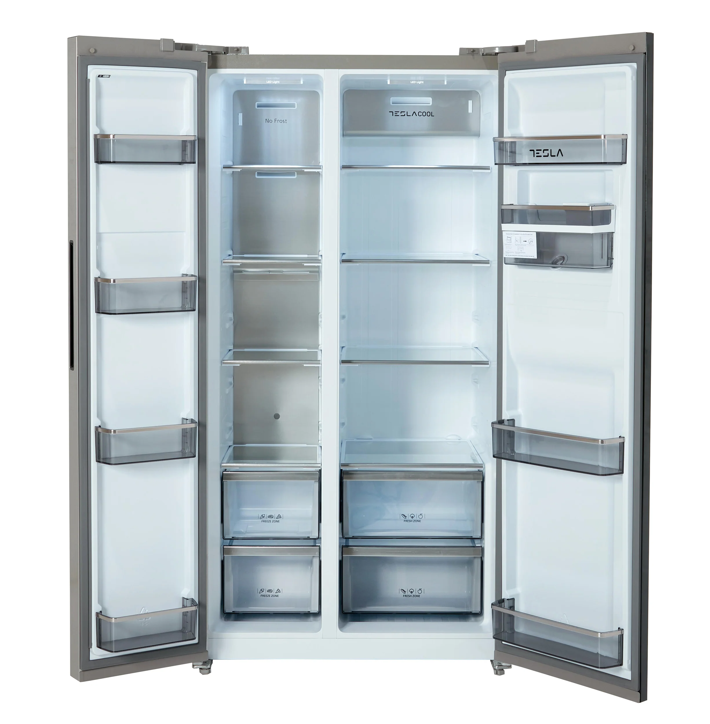 Tesla T582SBSX - Stainless Steel American Fridge Freezer - 582L - E Energy Rating - Image 3