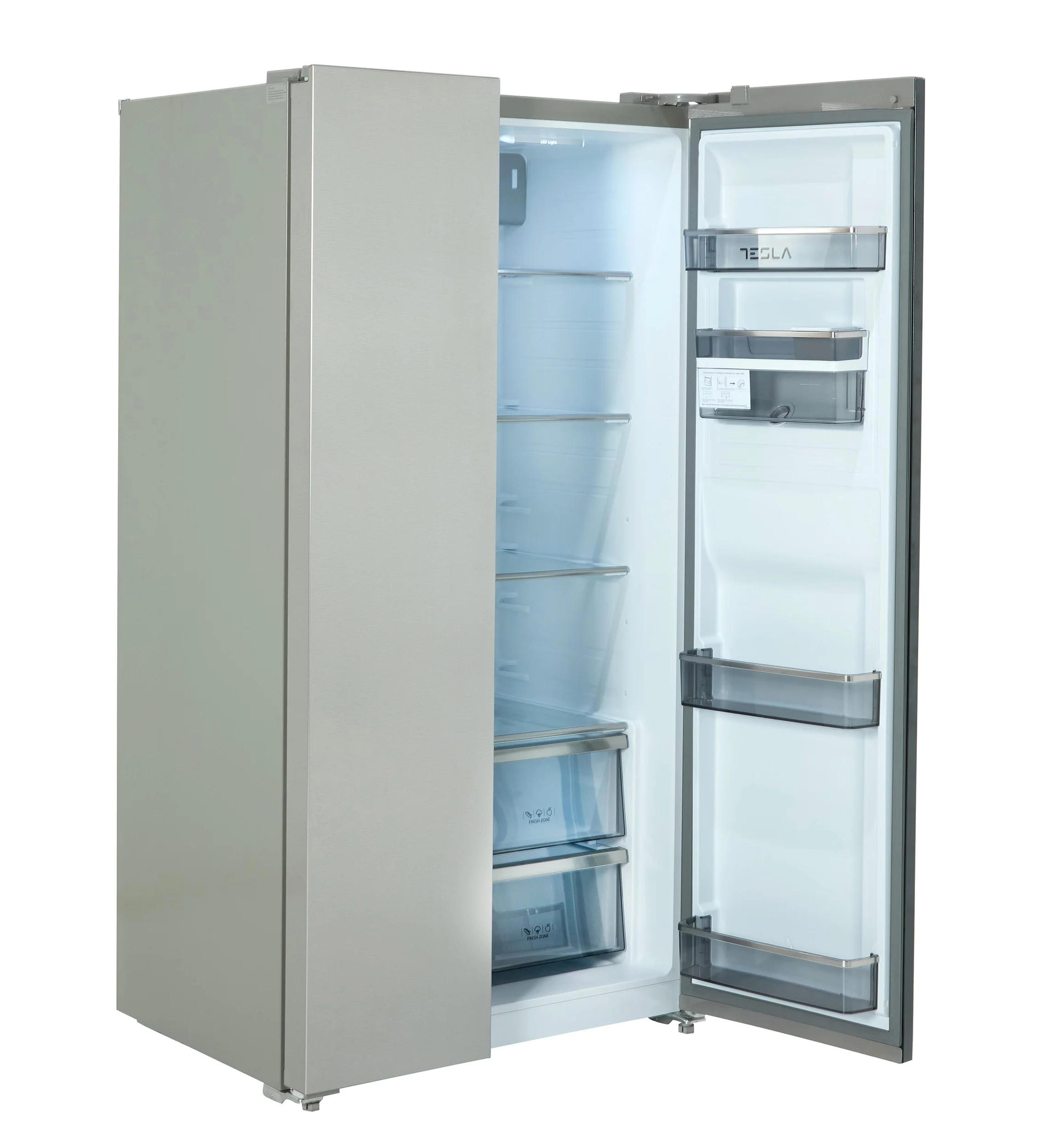 Tesla T582SBSX - Stainless Steel American Fridge Freezer - 582L - E Energy Rating - Image 4
