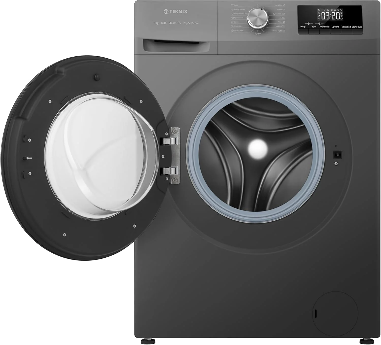 Teknix TK2W814HS - Titanium 8KG Washing Machine - 1400 RPM - A energy - Image 2