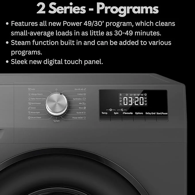 Teknix TK2W814HS - Titanium 8KG Washing Machine - 1400 RPM - A energy - Image 7
