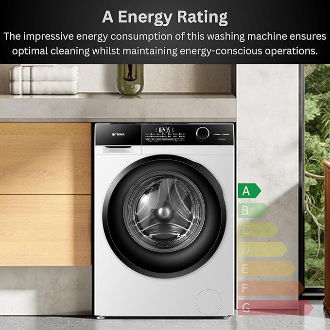 Teknix TK5W1214HW - White 12KG Washing Machine - 1400 RPM - A energy - Image 8