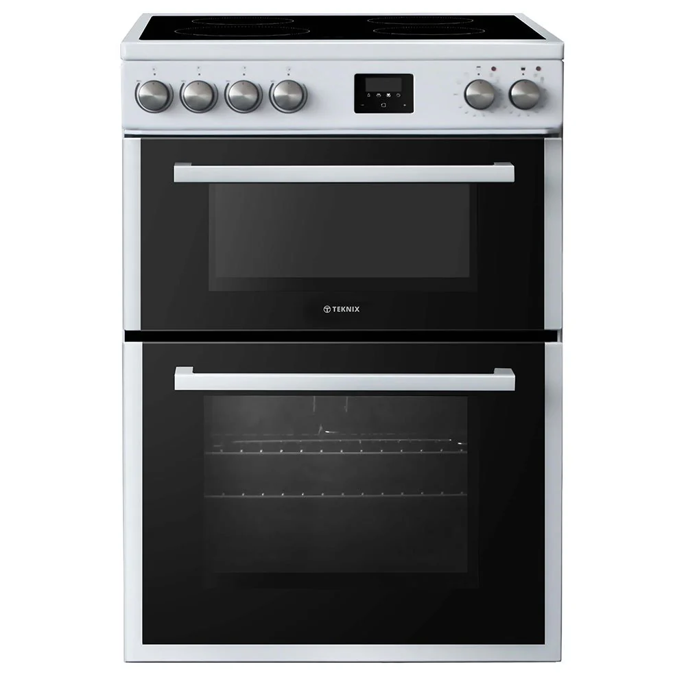 Teknix TKED64W - White Ceramic Cooker - Double Oven, 60cm - A energy
